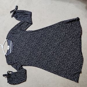 Straight Black Shift Dress with Tan Markings - Medium